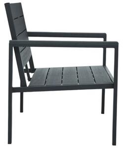 Ławka ogrodowa, 120 cm, szara, hdpe o wyglądzie drewna
