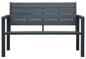 Ławka ogrodowa, 120 cm, szara, hdpe o wyglądzie drewna