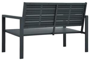 Ławka ogrodowa, 120 cm, szara, hdpe o wyglądzie drewna