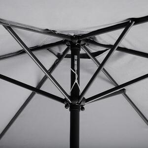 Parasol ogrodowy szary sześciokąt składany nachylana czasza 270 cm Varese Beliani