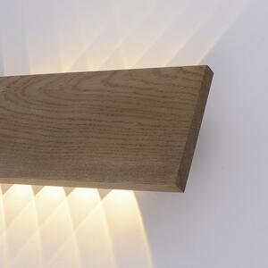 Wiejska lampa ścienna drewno 45 cm z diodami LED 2 światła - Ajdin Oswietlenie wewnetrzne