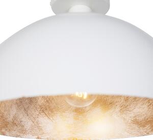 Industrialna lampa sufitowa biała ze złotem 35 cm - Magna Oswietlenie wewnetrzne