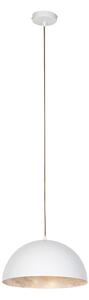 Industrialna lampa wisząca biała ze złotem 35 cm - Magna Eco Oswietlenie wewnetrzne