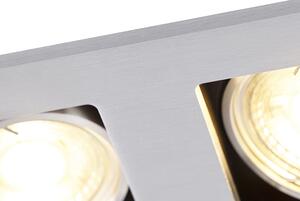 Oprawa wpuszczana w sufit / Oprawa do wbudowania prostokątna aluminium 2-źródła światła - Qure Oswietlenie wewnetrzne