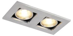 Oprawa wpuszczana w sufit / Oprawa do wbudowania prostokątna aluminium 2-źródła światła - Qure Oswietlenie wewnetrzne