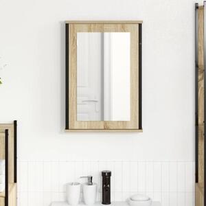 Szafka z lustrem z półką z drzwiami dąb sonoma 42 x 12 x 60 cm