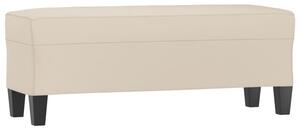 Ławka, kremowa, 100x35x41 cm, obity mikrofibrą