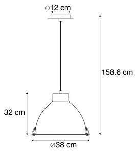 Industrialna lampa wisząca biała 38cm - Anteros Oswietlenie wewnetrzne