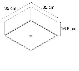 Klasyczny Plafon / Lampy sufitowe kwadratowy szary 35cm - Drum Oswietlenie wewnetrzne