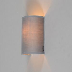 Klasyczny Kinkiet / Lampa scienna szary - Simple Drum Oswietlenie wewnetrzne