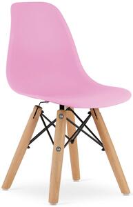 Komplet różowych krzeseł do pokoju dziecięcego 4 szt. - Suzi