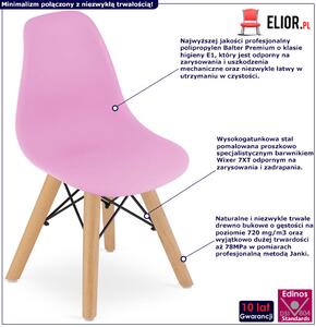 Różowe krzesło dziecięce w stylu skandynawskim - Suzi 3X