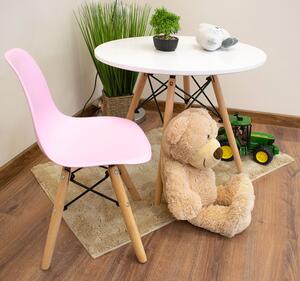 Różowe krzesło dziecięce w stylu skandynawskim - Suzi 3X