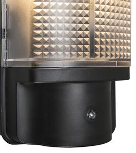 Zewnetrzna Kinkiet / Lampa scienna zewnętrzny czarny z jasno-ciemnym przełącznikiem IP44 - Mossa Oswietlenie zewnetrzne