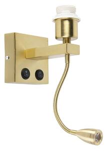 Nowoczesny Kinkiet / Lampa scienna złoty z elastycznym ramieniem - Brescia Combi Oswietlenie wewnetrzne