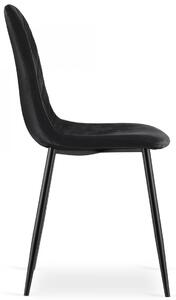 Czarne pikowane tapicerowane krzesło - Paleo 3X