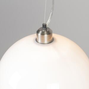 Nowoczesna okrągła lampa wisząca opalowa biała - Globe Oswietlenie wewnetrzne