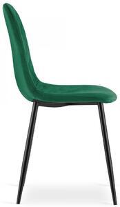 Zestaw metalowych tapicerowanych krzeseł 4 szt ciemny zielony - Paleo