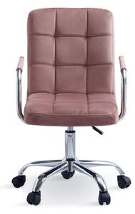 EMWOmeble Krzesło obrotowe welurowe HARIS (DC-6096H) / różowy #44