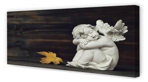 Obraz na płótnie Śpiący anioł liść deski