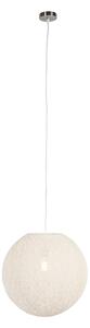 Wiejska lampa wisząca biała 45 cm - Corda Oswietlenie wewnetrzne