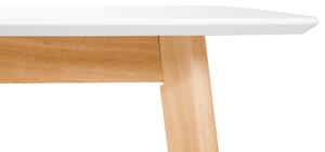 Skandynawski stół do jadalni rozkładany 120/155 x 80 cm biały jasne drewno Medio Beliani
