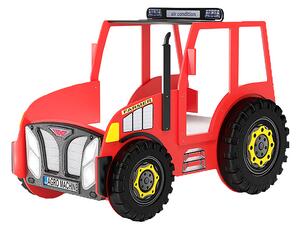 Czerwone łóżko dziecięce traktor - Tarko 90x180 cm