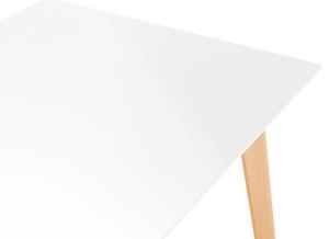 Skandynawski stół do jadalni rozkładany 120/155 x 80 cm biały jasne drewno Medio Beliani