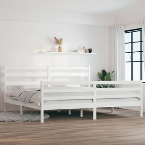 Rama łóżka, lite drewno sosnowe, 200 x 200 cm, biała