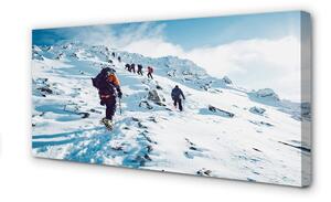 Obraz na płótnie Wspinaczka po górach zima