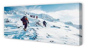 Obraz na płótnie Wspinaczka po górach zima