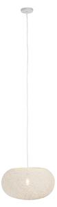 Rustykalna lampa wisząca biała 50cm - Corda Flat Oswietlenie wewnetrzne