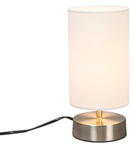 Nowoczesna biała lampa stołowa okrągła 12 cm ściemnialna - Milo 2 Oswietlenie wewnetrzne