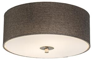 Klasyczny Plafon / Lampy sufitowe szarobrązowy 30cm - Drum Jute Oswietlenie wewnetrzne