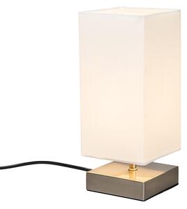 Nowoczesna lampa stołowa biała ze stalą - Milo Oswietlenie wewnetrzne