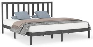 Rama łóżka, szara, lite drewno, 180x200 cm