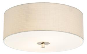 Klasyczny Plafon / Lampy sufitowe okrągły biały 30cm - Drum Jute Oswietlenie wewnetrzne