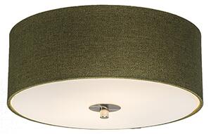Wiejska lampa sufitowa zielona 30 cm - Drum Juta Oswietlenie wewnetrzne