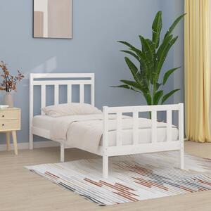 Rama łóżka, biała, lite drewno sosnowe, 90x200 cm