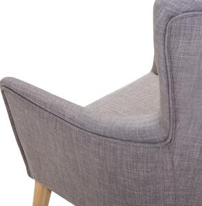 Fotel tapicerowany ozdobne guziki retro styl meble do salonu szary Angen Beliani