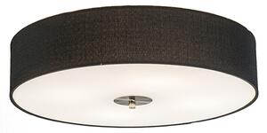 Klasyczny Plafon / Lampy sufitowe czarny 50cm - Drum Jute Oswietlenie wewnetrzne
