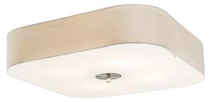 Klasyczny Plafon / Lampy sufitowe kwadratowy biały 50cm - Drum Deluxe Jute Oswietlenie wewnetrzne