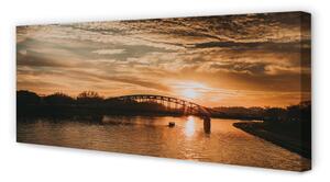 Obraz na płótnie Kraków Most zachód słońca rzeka