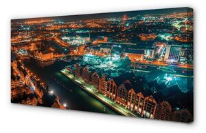 Obraz na płótnie Gdańsk Rzeka panorama noc