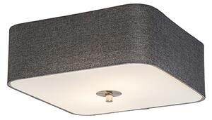 Klasyczny Plafon / Lampy sufitowe kwadratowy szary 30cm - Drum Deluxe Jute Oswietlenie wewnetrzne