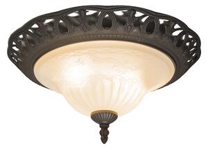 Rustykalna brązowa lampa sufitowa ze szkłem - Elegancka Oswietlenie wewnetrzne