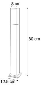 Zewnetrzna Nowoczesna latarnia zewnętrzna ciemnoszara z opalem 80 cm IP44 - Malios Oswietlenie zewnetrzne