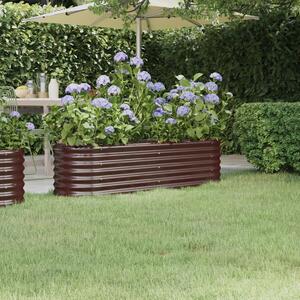 Donica ogrodowa z malowanej proszkowo stali, 152x40x36 cm, brąz