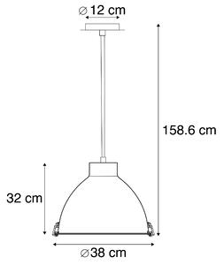Przemysłowa lampa wisząca brązowa 38 cm - Anteros Oswietlenie wewnetrzne
