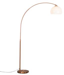 Luk Nowoczesna lampa łukowa miedziana z białym kloszem - Arc Basic Oswietlenie wewnetrzne
